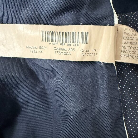 Mossimo Dutti Designer Italian Fabric Blazer with Elbow Patches Navy Sz 12 - Picture 10 of 11